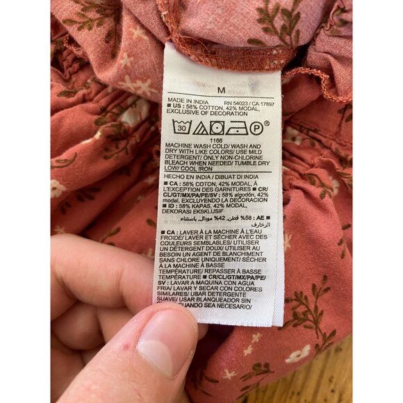 Old Navy Womens Pink Floral-Print Elastic Waist Wide-Leg Pants M Lightweight - Picture 5 of 7